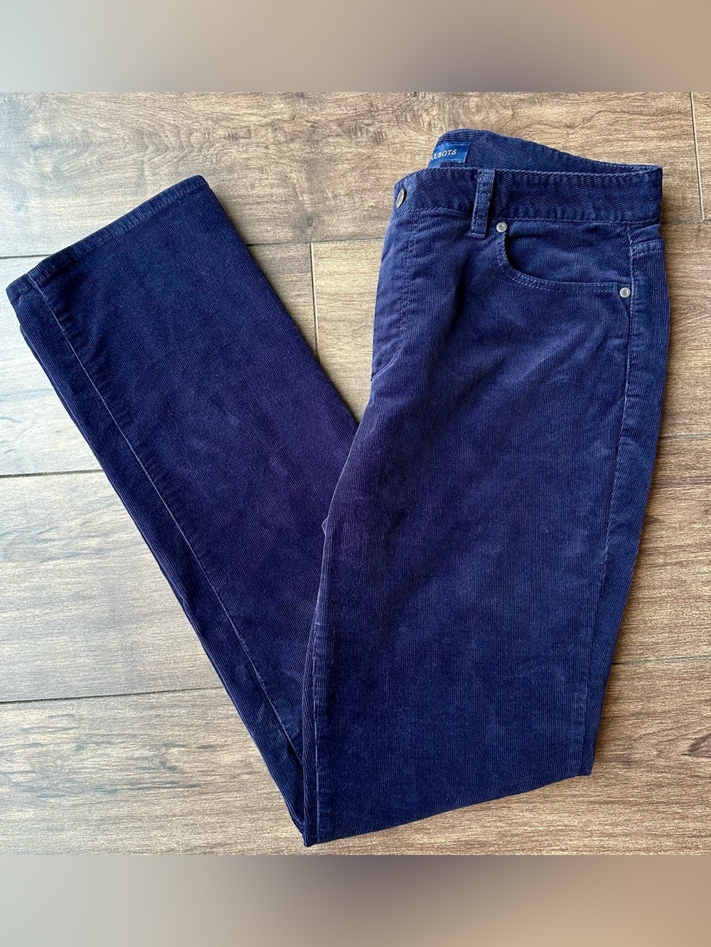 Talbots Heritage Blue Corduroy Straight Leg Stretch Pants - Women's Size 12
